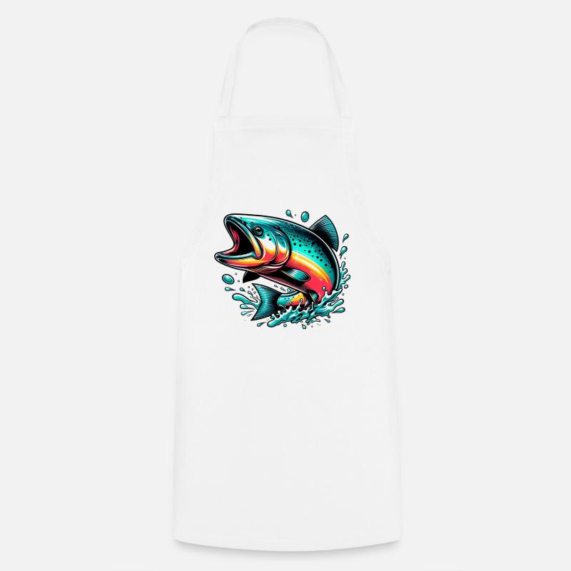 Saumon - Tablier de cuisine - blanc