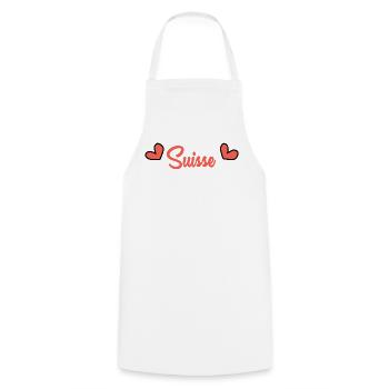 SWITZERLAND. COUNTRY. GENEVA. FLAG - Cooking Apron - white - Front - AI Model Male 185 dark (185cm)