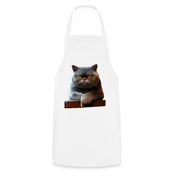 British Shorthair Cat BKH Cat Mom Cute Cats - Cooking Apron - white - Front - AI Model Male 185 dark (185cm)