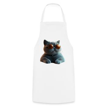British Shorthair Cat BKH Cat Mom Cute Cats - Cooking Apron - white - Front - AI Model Male 185 dark (185cm)