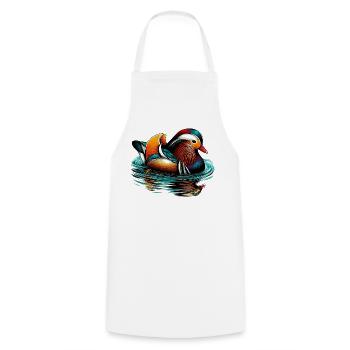 Mandarin duck - Cooking Apron - white - Front - AI Model Male 185 dark (185cm)