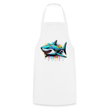 Shark - Cooking Apron - white - Front - AI Model Male 185 dark (185cm)