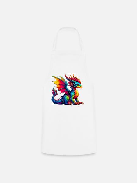 Drache - Kochschürze - Weiß