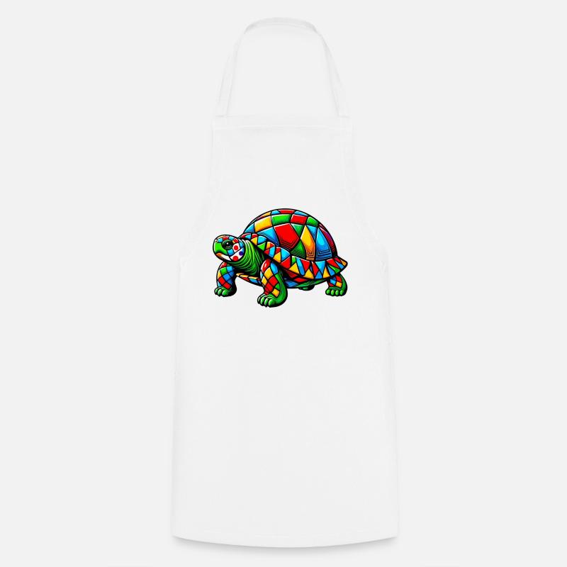 Arlequin Tortue - Tablier de cuisine - blanc