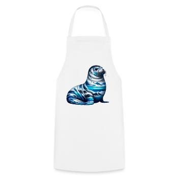 Seal - Cooking Apron - white - Front - AI Model Male 185 dark (185cm)