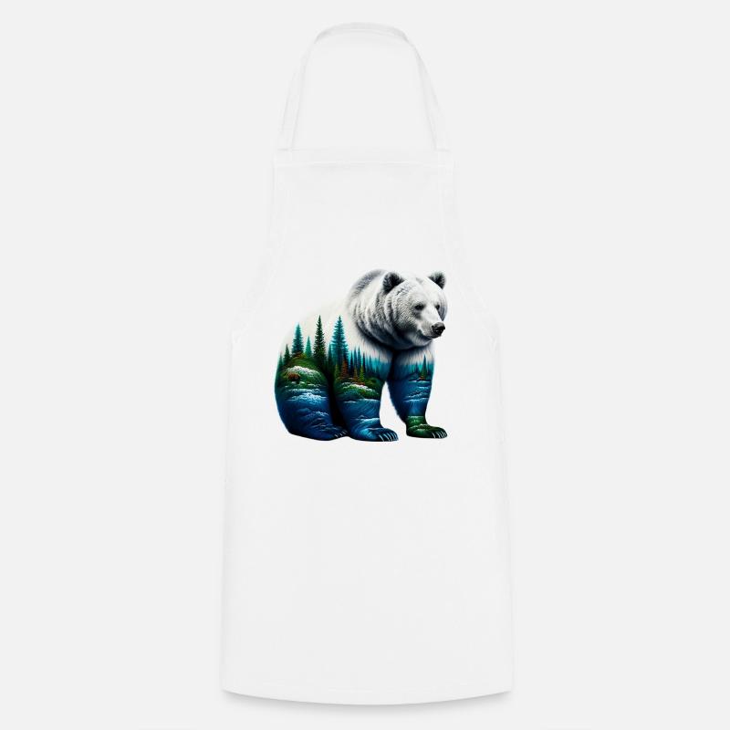 Bear - Cooking Apron - white