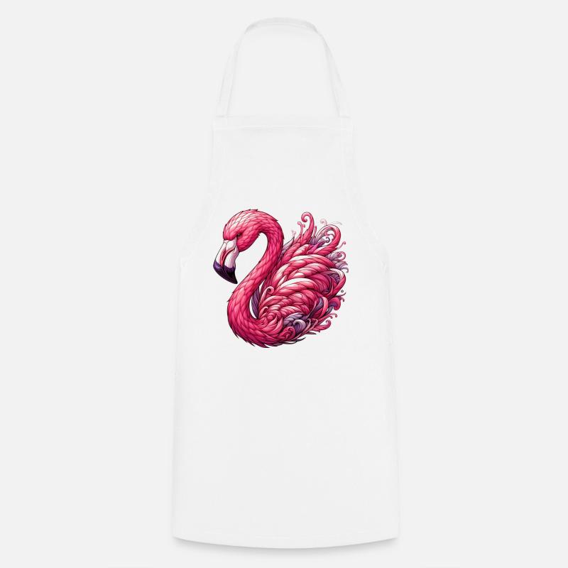 Flamingo - Kochschürze - Weiß