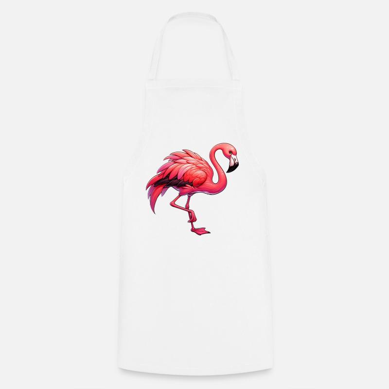 Flamingo - Kochschürze - Weiß