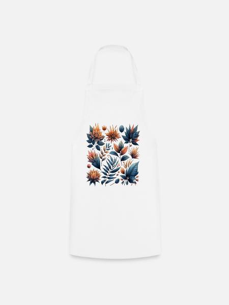 Aquarelle Blätter Boho Blättermuster - Kochschürze - Weiß