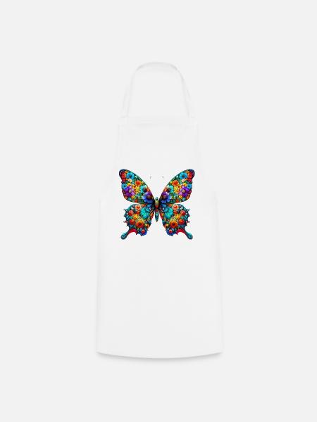 Schmetterling - Kochschürze - Weiß