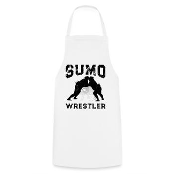 Lutteur de sumo Lutte de sumo Combattant de sumo - Tablier de cuisine - blanc - Devant - AI Model Male 185 dark (185cm)