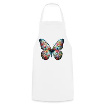 Schmetterling - Kochschürze - Weiß - Vorne - AI Model Male 185 dark (185cm)