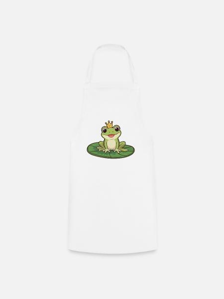 Froschkönig auf Seerose - Kochschürze - Weiß