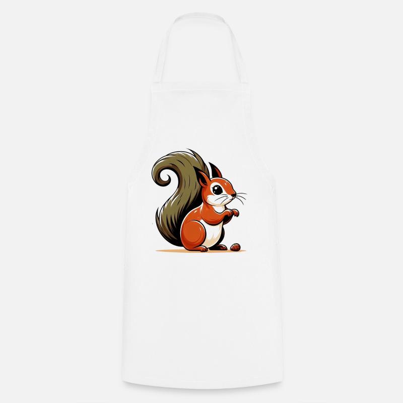 Squirrel - Cooking Apron - white