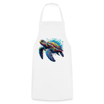 Turtle - Cooking Apron - white - Front - AI Model Male 185 dark (185cm)