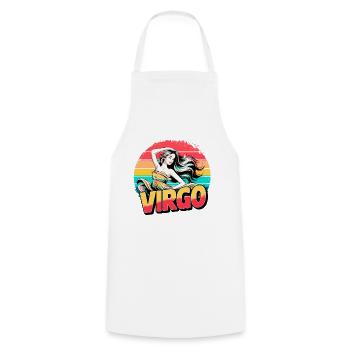 Virgo Horoscope Astrology 80s 90s Vintage Sign. - Cooking Apron - white - Front - AI Model Male 185 dark (185cm)
