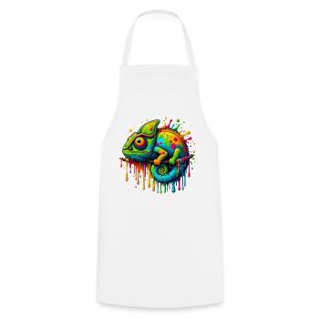 Caméléon - Tablier de cuisine - blanc - Devant - AI Model Male 185 dark (185cm)