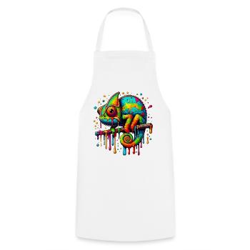 Caméléon - Tablier de cuisine - blanc - Devant - AI Model Male 185 dark (185cm)