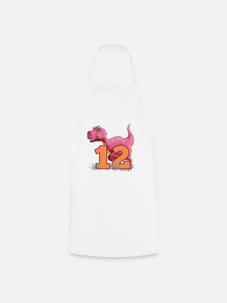 Nr.12 Dino - Kochschürze - Weiß