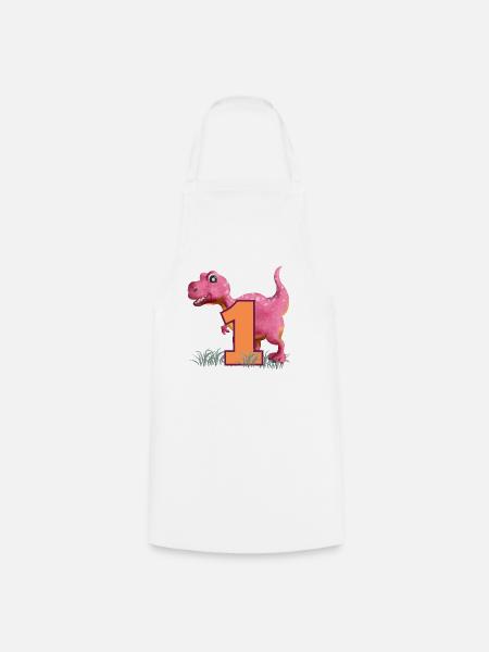 Nr.1 Dino - Kochschürze - Weiß