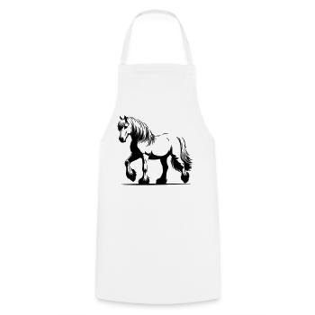 Haflinger de cheval - Tablier de cuisine - blanc - Devant - AI Model Male 185 dark (185cm)