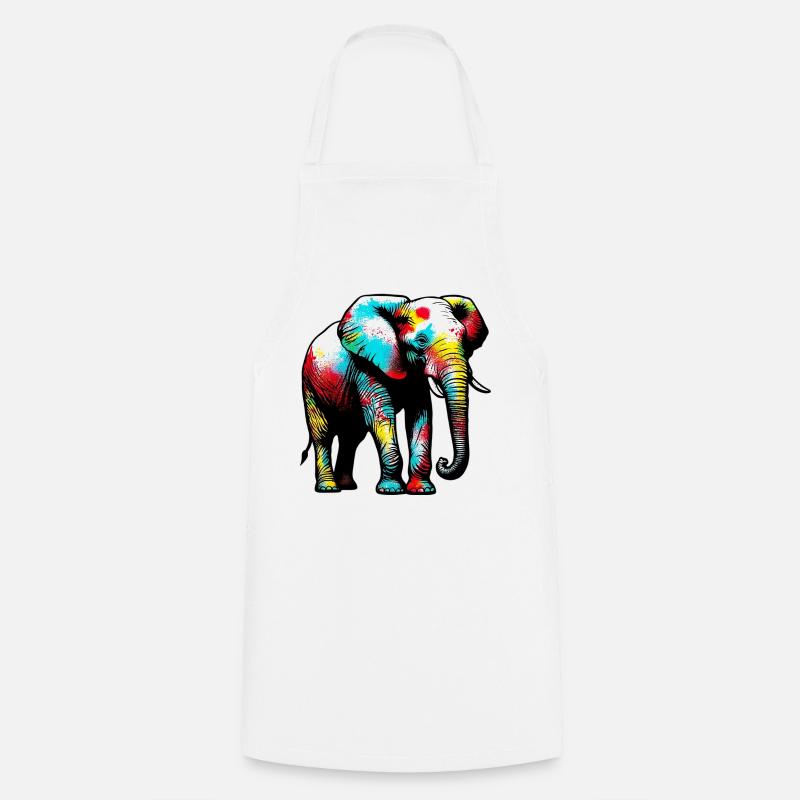 Elefant - Kochschürze - Weiß