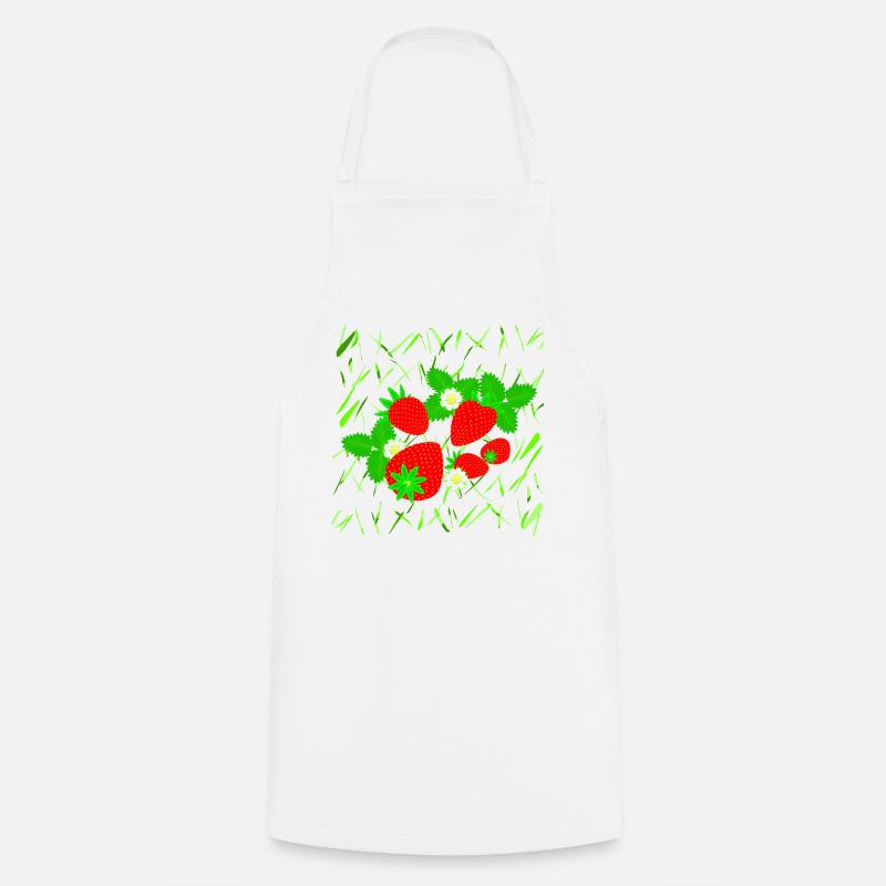 Strawberries in different sizes - Cooking Apron - white