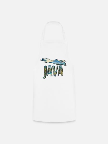 Aquarell Landkarte Java - Kochschürze - Weiß