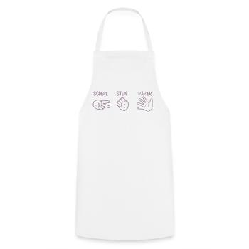Schere Stein Papier Spiel Handspiel Silhouette - Kochschürze - Weiß - Vorne - AI Model Male 185 dark (185cm)