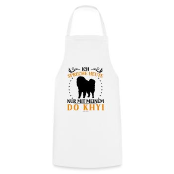 Talk only to Do Khyi Tibetan Mastiff Tibetan Mastiff - Cooking Apron - white - Front - AI Model Male 185 dark (185cm)