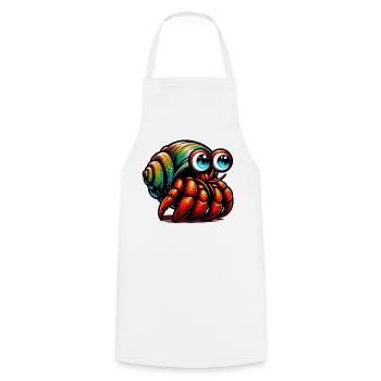 Hermit crab - Cooking Apron - white - Front - AI Model Male 185 dark (185cm)