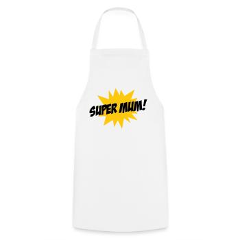 Super Mom - Mother's Day - Cooking Apron - white - Front - AI Model Male 185 dark (185cm)
