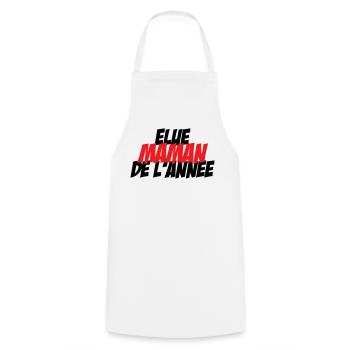 élue Maman de l'année - Tablier de cuisine - blanc - Devant - AI Model Male 185 dark (185cm)