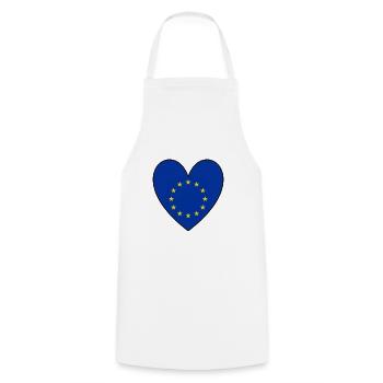 EU Flag Heart Europe Brussels Euro Peace - Cooking Apron - white - Front - AI Model Male 185 dark (185cm)