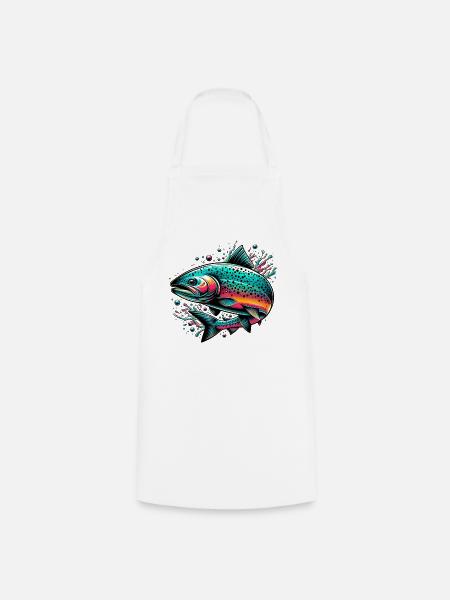 Lachs - Kochschürze - Weiß
