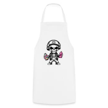 Graffiti Sprayer - Kochschürze - Weiß - Vorne - AI Model Male 185 dark (185cm)