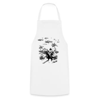 Jesus Dinosaur Meme Humor Religion Fantasy - Cooking Apron - white - Front - AI Model Male 185 dark (185cm)