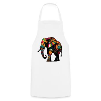 Éléphant - Tablier de cuisine - blanc - Devant - AI Model Male 185 dark (185cm)