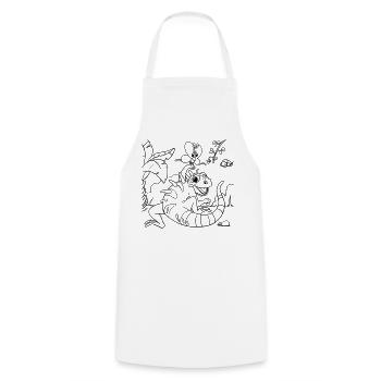Iguana Jungle Coloring Page Hand Illustrated - Cooking Apron - white - Front - AI Model Male 185 dark (185cm)