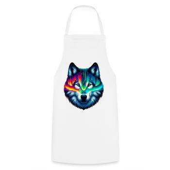 Wolf - Cooking Apron - white - Front - AI Model Male 185 dark (185cm)