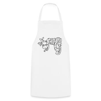 Snake Kawaii coloring page hand-illustrated - Cooking Apron - white - Front - AI Model Male 185 dark (185cm)