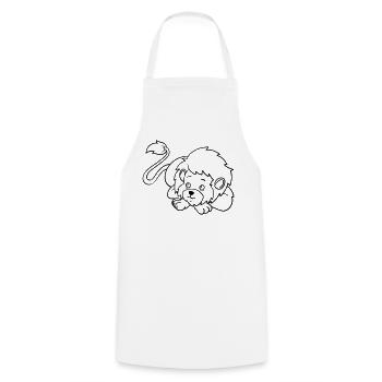 Lion Kawaii coloring page hand-illustrated - Cooking Apron - white - Front - AI Model Male 185 dark (185cm)