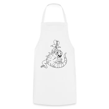 Iguana Kawaii coloring page hand-illustrated - Cooking Apron - white - Front - AI Model Male 185 dark (185cm)