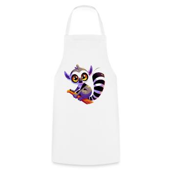 Lémurien - Tablier de cuisine - blanc - Devant - AI Model Male 185 dark (185cm)