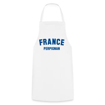 PERPIGNAN, France, France - Tablier de cuisine - blanc - Devant - AI Model Male 185 dark (185cm)