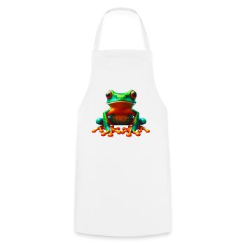 Frog - Cooking Apron - white - Front - AI Model Male 185 dark (185cm)
