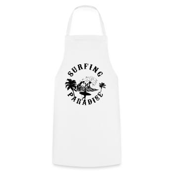 Silhouette de loup nocturne - Tablier de cuisine - blanc - Devant - AI Model Male 185 dark (185cm)