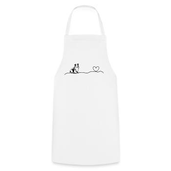 Rough Collie Lover - Rough Collie Heartbeat Heart - Cooking Apron - white - Front - AI Model Male 185 dark (185cm)