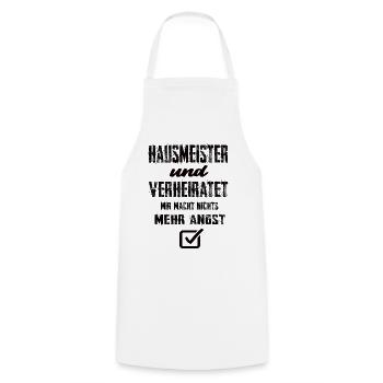 Caretaker and married I don't care anymore - Cooking Apron - white - Front - AI Model Male 185 dark (185cm)
