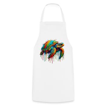 Turtle - Cooking Apron - white - Front - AI Model Male 185 dark (185cm)